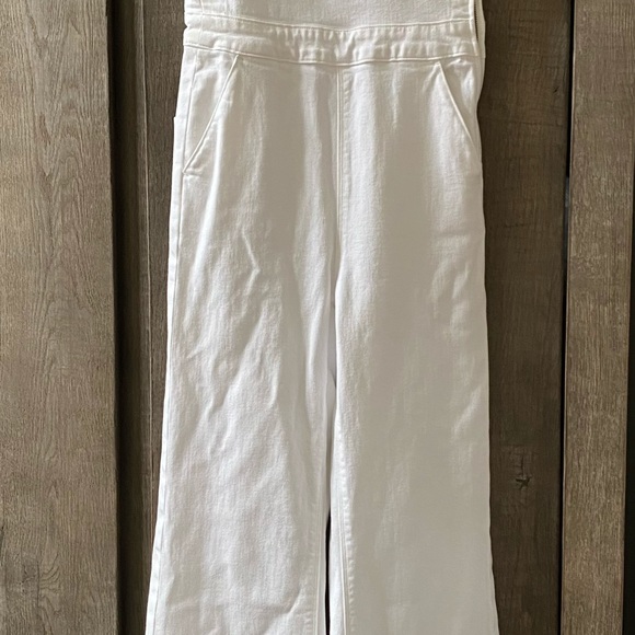 Frame Denim Scallop Edge Overalls in Blanc or White, Sz XS - Picture 7 of 10